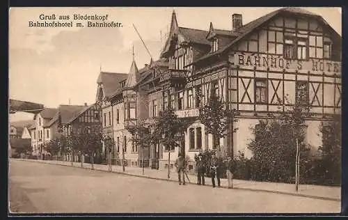 AK Biedenkopf, Bahnhofshotel mit Bahnhofstrasse