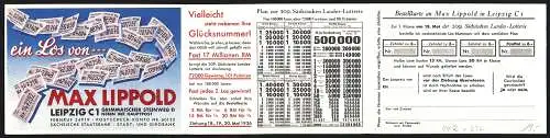 Klapp-AK Leipzig, Lotterie Max Lippold, Grimmaischer Steinweg 11