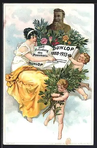 Künstler-AK Reklame für Dunlop, 1888-1913