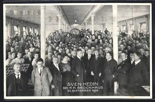 AK Leipzig, Sven Hedin bei F. A. Brockhaus 1922