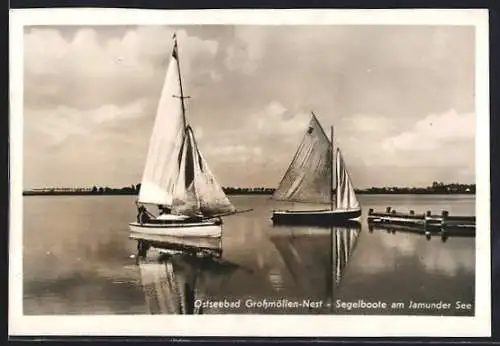 AK Grossmöllen-Nest, Ostseebad, Segelboote am Jamunder See