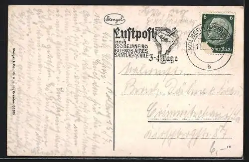 AK Kolberg, Ostseebad, Strand und Strandschloss