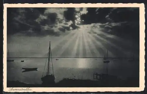 AK Kolberger Deep, Ostseebad, Strandpartie mit Sonnenstrahlen