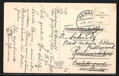 AK Rewahl in Pom., Ostseebad, Strand