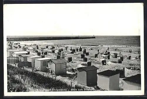 AK Stolpmünde, Ostseebad, Blick zum Strande