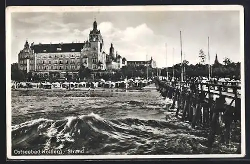 AK Kolberg, Brücke und Strand