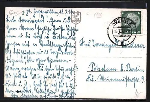 AK Nest /Kr. Köslin, Ostseebad, Brandung