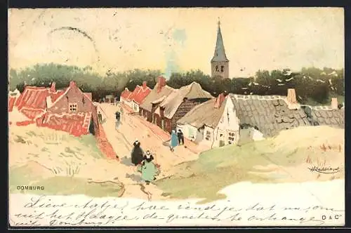 Künstler-AK Henri Cassiers: Domburg, Panorama