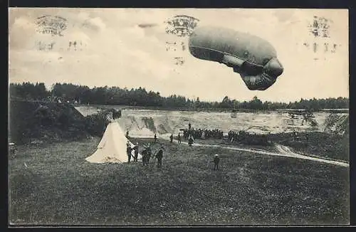 AK Militärischer Beobachtungs-Ballon beim Start
