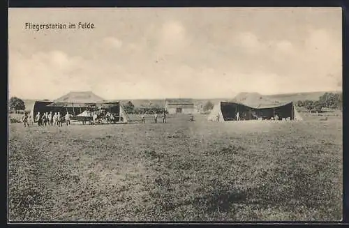 AK Fliegerstation im Felde