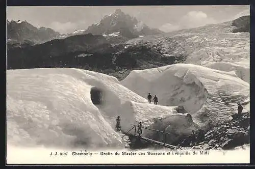 AK grotte du Glacier des Bossons et l` aiguille du Midi, Gletscher