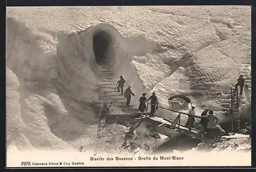 AK Glacier des Bossons, Grotte du Mont-Blanc, Gletscherhöhle des Mont Blanc
