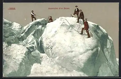 AK Ascension d'un Sérac, Bergsteiger auf einem Gletscher