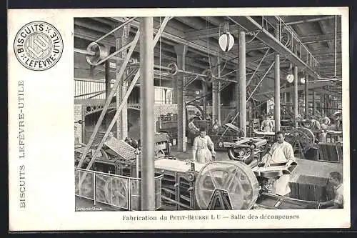 Künstler-AK Nantes, Biscuit Lefevre-Utile, Fabrication du Petit-Beurre, Salle des decoupeuses