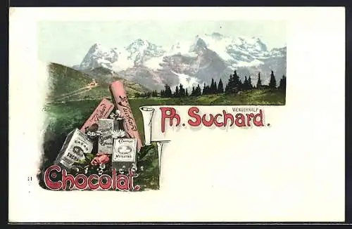 AK Wengernalp, Ortsansicht, Ph. Suchard Chocolat
