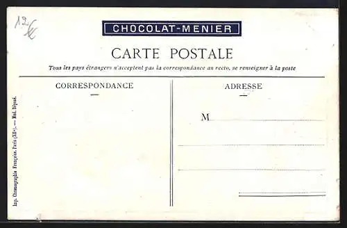 AK Exerzieren an der Kanone, Reklame für Chocolat-Menier