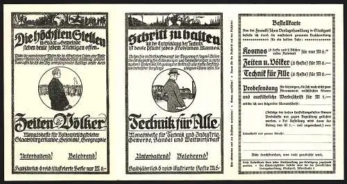 Klapp-AK Stuttgart, Monatshefte Zeiten & Völker und Technik für Alle, Franckhsche Verlagshandlung