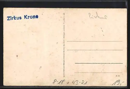 AK Zirkus Krone, Kleinste Menschen der Welt, Liliputaner