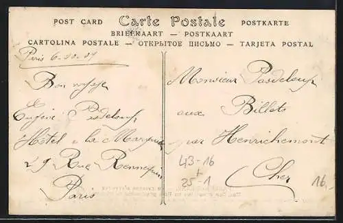 AK Paris, Chauffeuse d`Autotax, Frau fährt Taxi