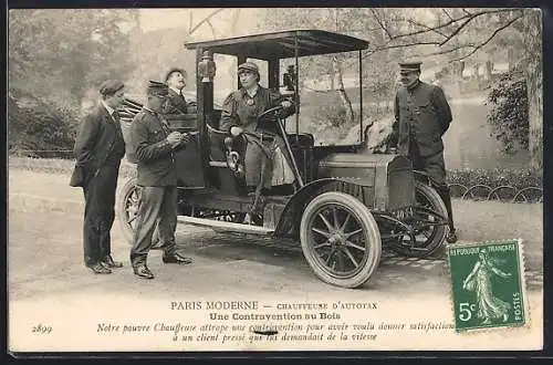 AK Paris, Chauffeuse d`Autotax, Frau fährt Taxi