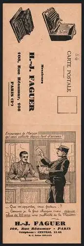 Klapp-AK Reklame für Schreibmaschinen von H.-J. Faguer
