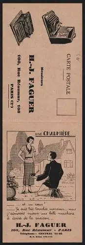 Klapp-AK Reklame für Schreibmaschinen von H.-J. Faguer