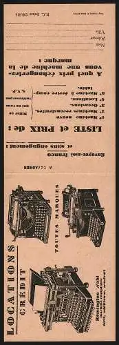 Klapp-AK Reklame für Schreibmaschinen von H.-J. Faguer