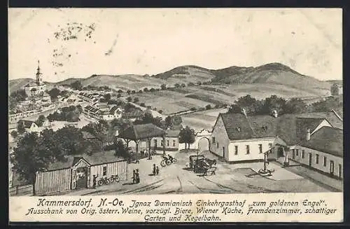 AK Kammersdorf /N.-Oe., Gasthof zum goldenen Engel, Bes. Ignaz Damianisch