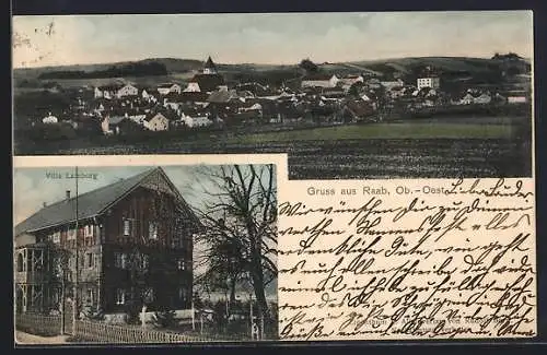 AK Raab /Ob.-Oest., Villa Lamborg und Totalansicht