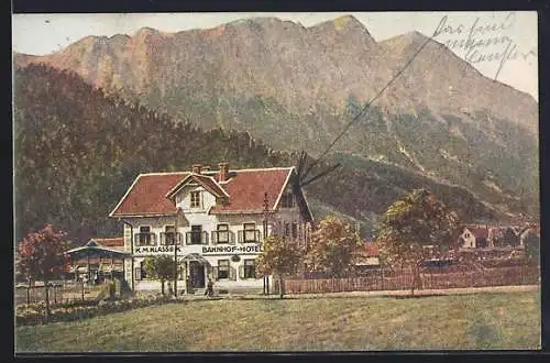 AK Öblarn, Bahnhof-Hotel K. M. Klassek