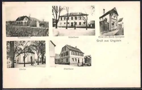 AK Ungstein, Winzerverein, Pfarrhaus, Kirche