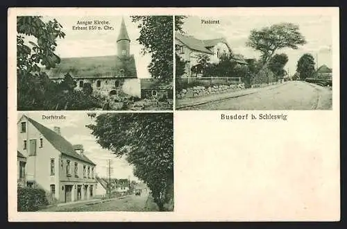 AK Busdorf, Ansgar Kirche, Pastorat und Dorfstrasse
