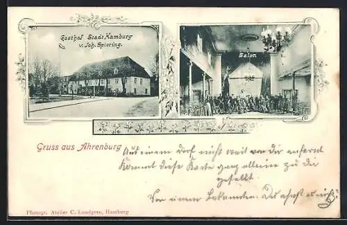 AK Ahrensburg / Holstein, Gasthof Stadt Hamburg, Salon