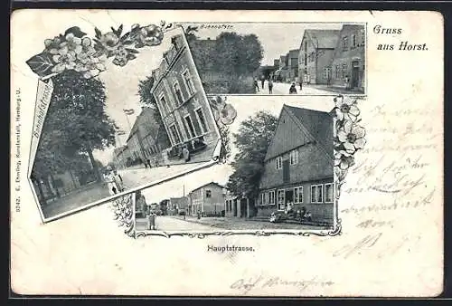 AK Horst / Holstein, Bahnhofstrasse, Hauptstrasse