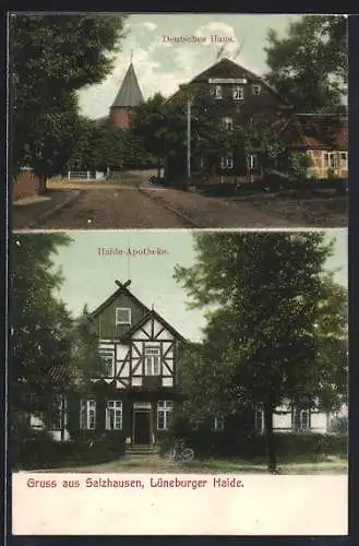 AK Salzhausen / Lüneburger Heide, Gasthaus Deutsches Haus, Apotheke