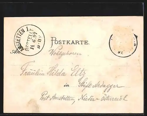 Lithographie München, Café-Restaurant Isarlust, Bes. R. Voigt