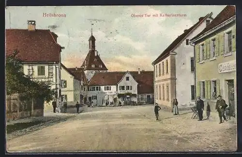 AK Heilsbronn, Oberes Tor mit Katharinenturm, Gasthaus, Inh. Speller