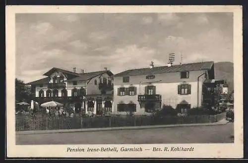 AK Garmisch, Ansicht vom Hotel-Pension Irene Bethell