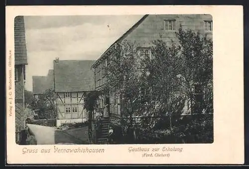 AK Vernawahlshausen, Gasthaus zur Erholung, Inh. Ferd. Giebert