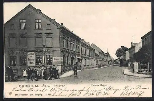 AK Burg b. M., Gasthof zum Bairischen Hof, Strasse Unterm Hagen