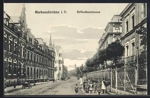 AK Markneukirchen i. V., Blick in die Erlbacherstrasse