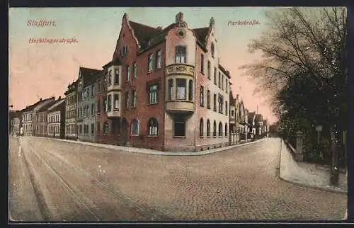 AK Stassfurt, An der Ecke der Hecklingerstrasse und der Parkstrasse