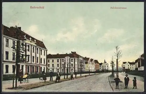 AK Hamburg-Bahrenfeld, Blick in die Adickesstrasse