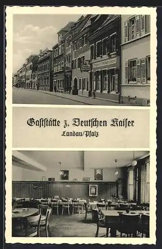 AK Landau /Pfalz, Gaststätte zum Deutschen Kaiser, Inh. Franz Lerch, Königstrasse 20