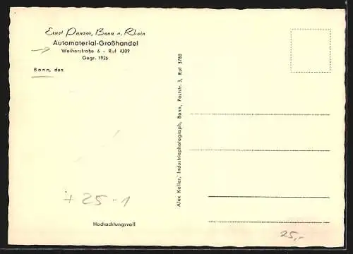 AK Bonn, Automaterial-Grosshandel E. Panzer, Weiherstrasse 6, Innenansichten