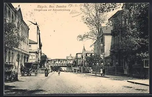 AK Mügeln / Dresden, Königstrasse mit Bahnunterführung