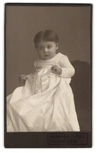 Fotografie Hermann Zieger, Aschersleben, Breite Strasse 27, Porträt eines kleinen Kindes