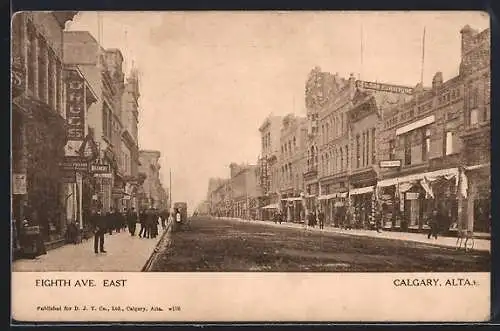 AK Calgary /Alta., Eighth Avenue East with drugstores