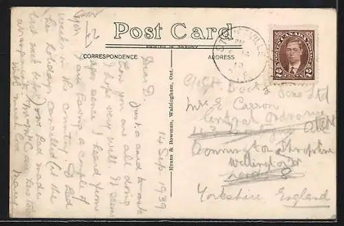 AK Uxbridge /Ont., Brock Street, East, different shops and automobiles