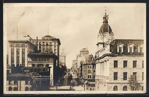 AK Vancouver /B.C., Granville Street with tramway